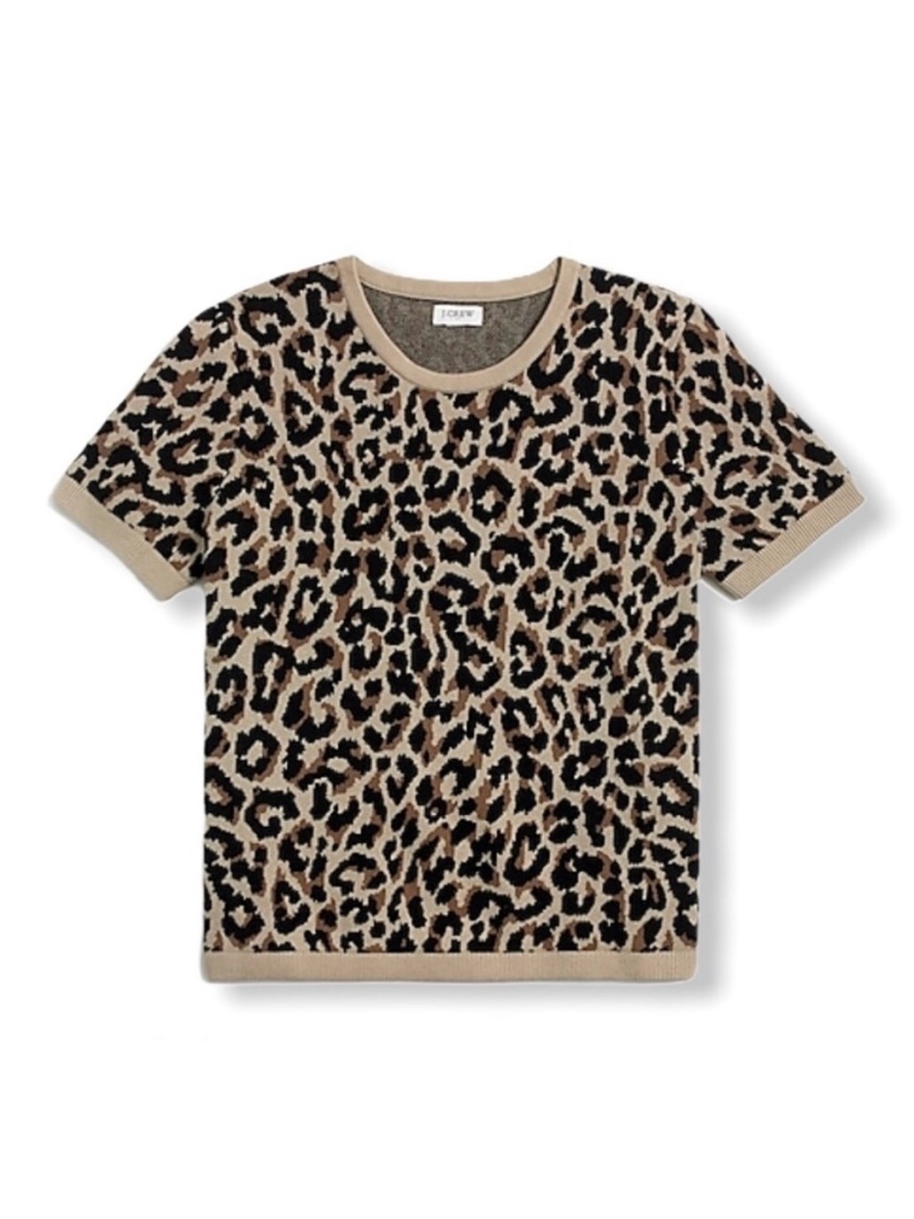 J Crew Leopard Print Short Sleeve Sweater Knit Top Size Medium - Picture 8 of 8
